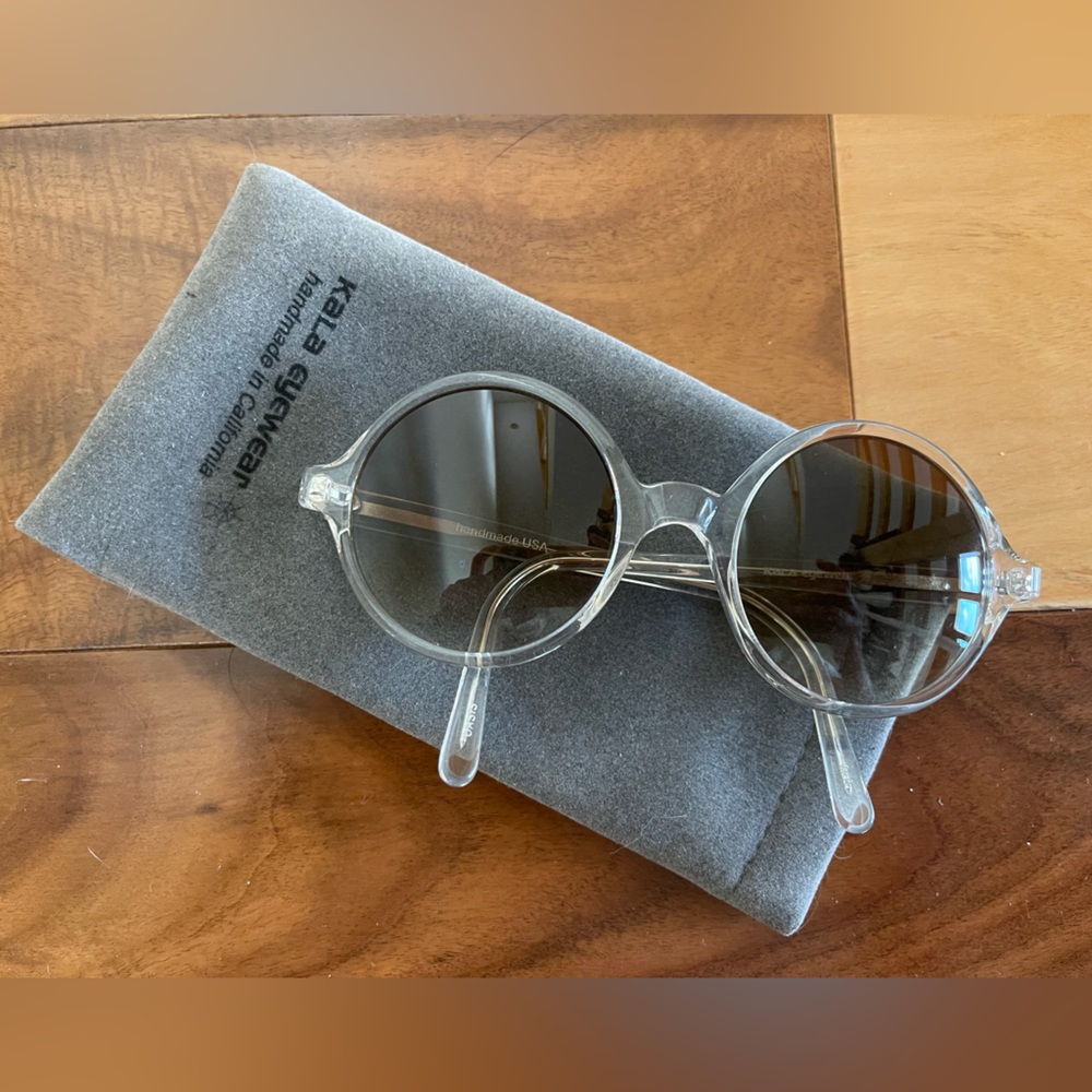 Kala Eyewear Clear Lucite round Sunglasses